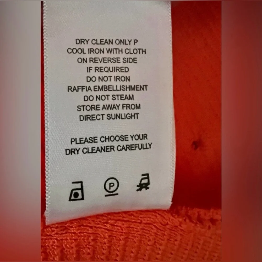SUPER RARE  Aje Raffia Trimmed Ribbed Stretch Knit Midi Dress Orange Size XXS. - Picture 11 of 12